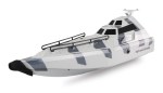Radiografische militaire boot Turbo met straalaandrijving 420 mm RTR wit