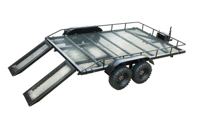 Aanhangwagen met afneembare oprijplaten, voor crawlers en scalers in schaal schaal 1 op 10.