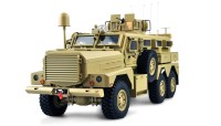 Amerikaans militair leger voertuig MRAP 6x6 1 op 12 RTR met licht, geluid en rook