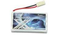 Technische data: Systeem: Nikkel-metaalhydride (NiMH) Spanning: 9,6 V Cellen: 8 Capaciteit: 700 mAh Afmetingen: 104 x 58 x 15 mm Gewicht: 140 g Plug-in systeem: Mini-Tamiya